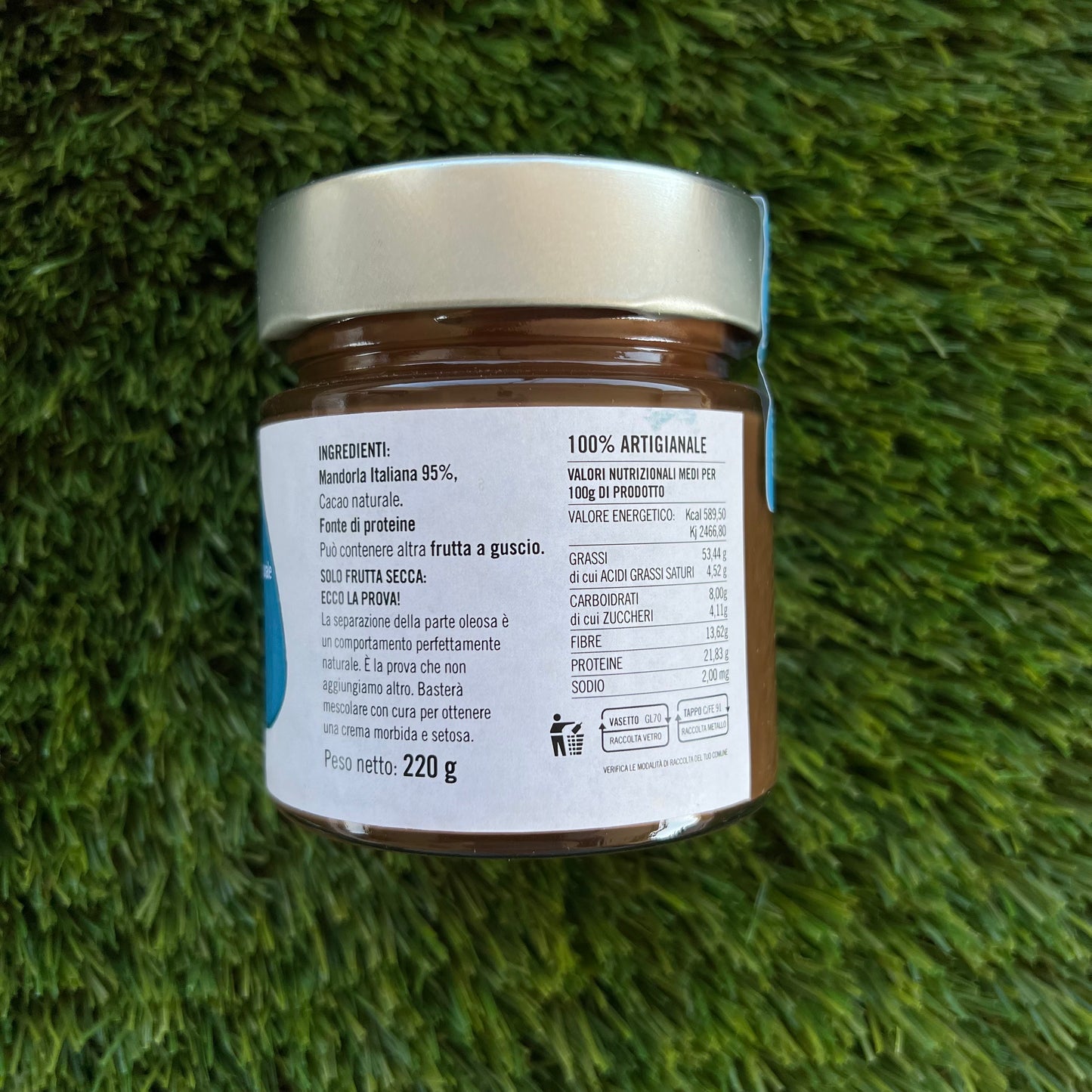ELISIA - Crema al 95% mandorla e cacao naturale 220g