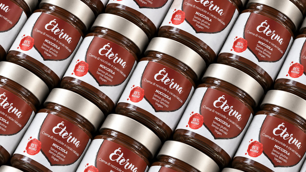 ETERNA - Crema al 95% nocciola e cacao naturale 220g
