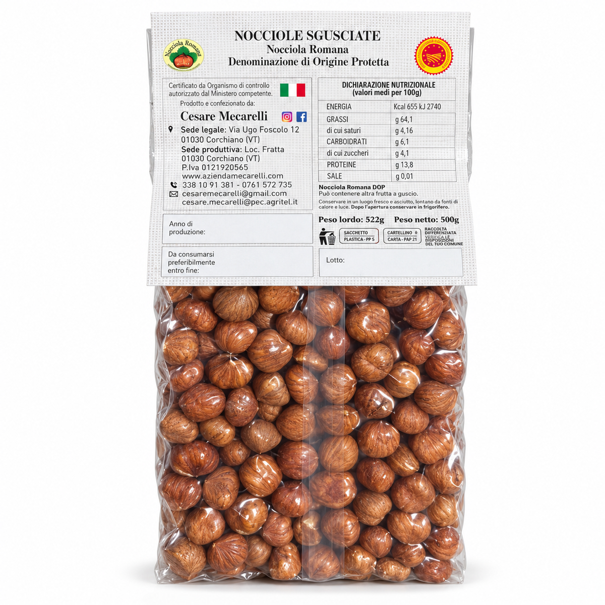 Nocciole Crude 500g